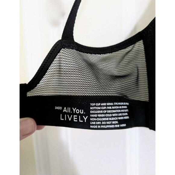 brand new black wireless bra with mesh trim by LIVELY 34DD - Picture 7 of 7